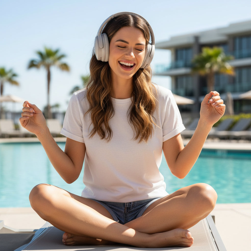 Bose QuietComfort Headphones - Wireless Bluetooth Headphones, Active Over Ear Noise Cancelling and Mic, USB-C Charging, Deep Bass, Up to 24 Hours of Playtime, Sandstone