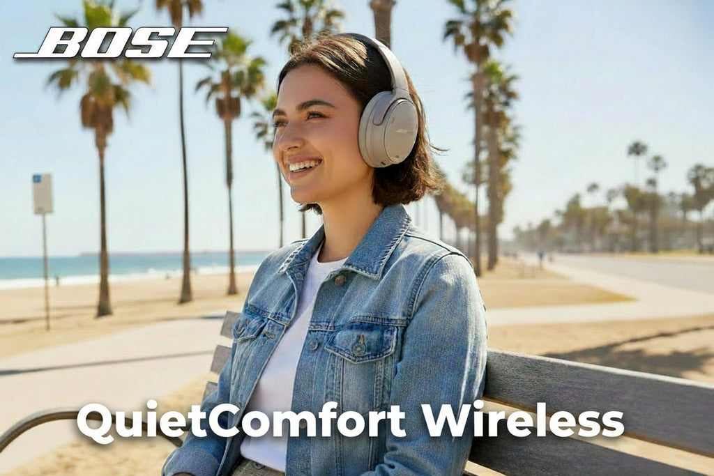 Bose QuietComfort Headphones - Wireless Bluetooth Headphones, Active Over Ear Noise Cancelling and Mic, USB-C Charging, Deep Bass, Up to 24 Hours of Playtime, Sandstone