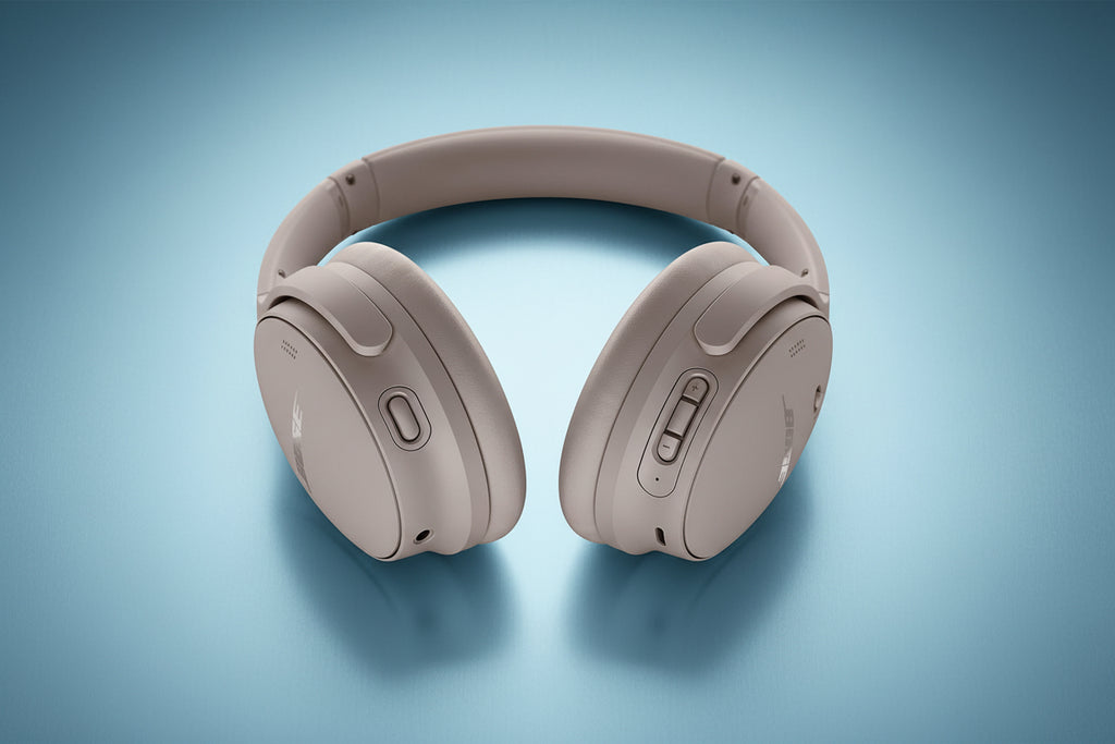 Bose QuietComfort Headphones - Wireless Bluetooth Headphones, Active Over Ear Noise Cancelling and Mic, USB-C Charging, Deep Bass, Up to 24 Hours of Playtime, Sandstone