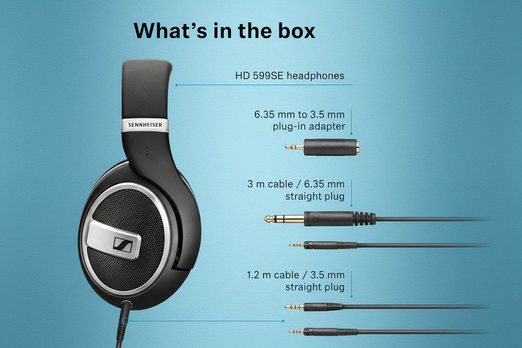 Sennheiser HD 599 SE Open-Back Headphones, Premium Design, Natural Balanced Audio, Comfortable Fit, Wired Headphones for Music, Gaming, School, Work, Black