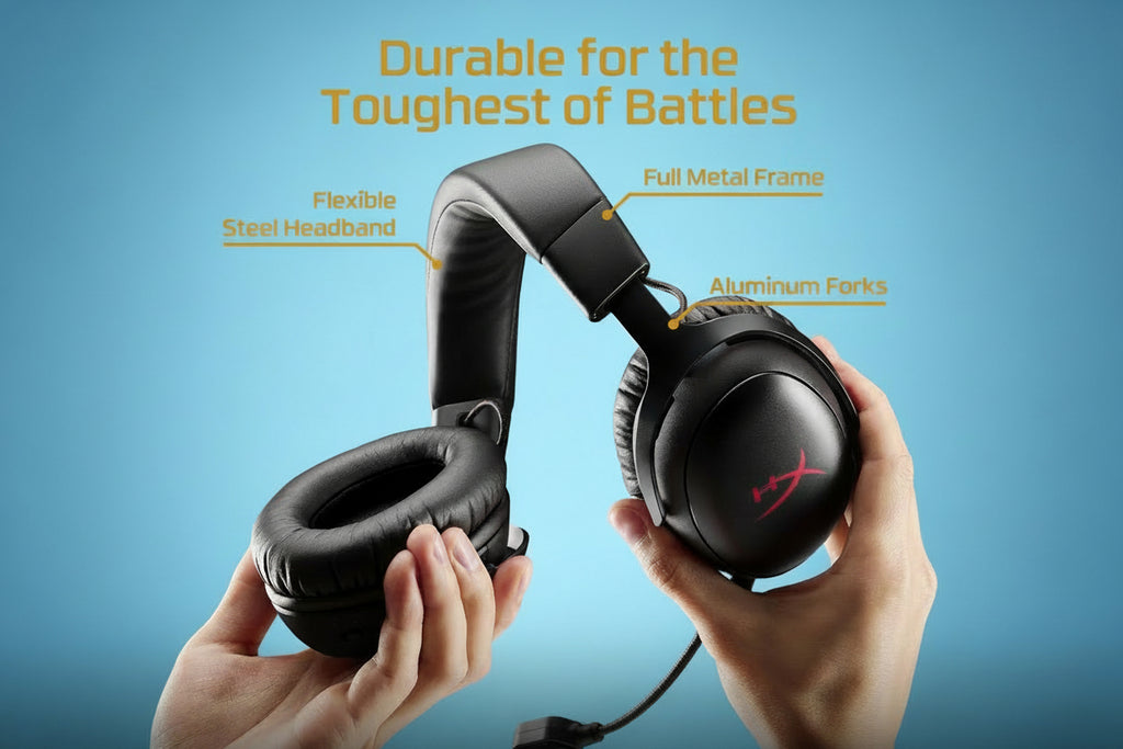 HyperX Cloud III S – Wireless Gaming Headset for Multi-Platform, 2.4GHz, Bluetooth, Battery Life up to 120 Hours 2.4GHz / 200 Hours Bluetooth, 53mm Angled Drivers, Detachable Mic – Black