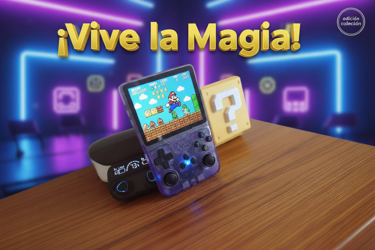 R36S Handheld Gaming Console - Pantalla 3.5" HD Rechargeable