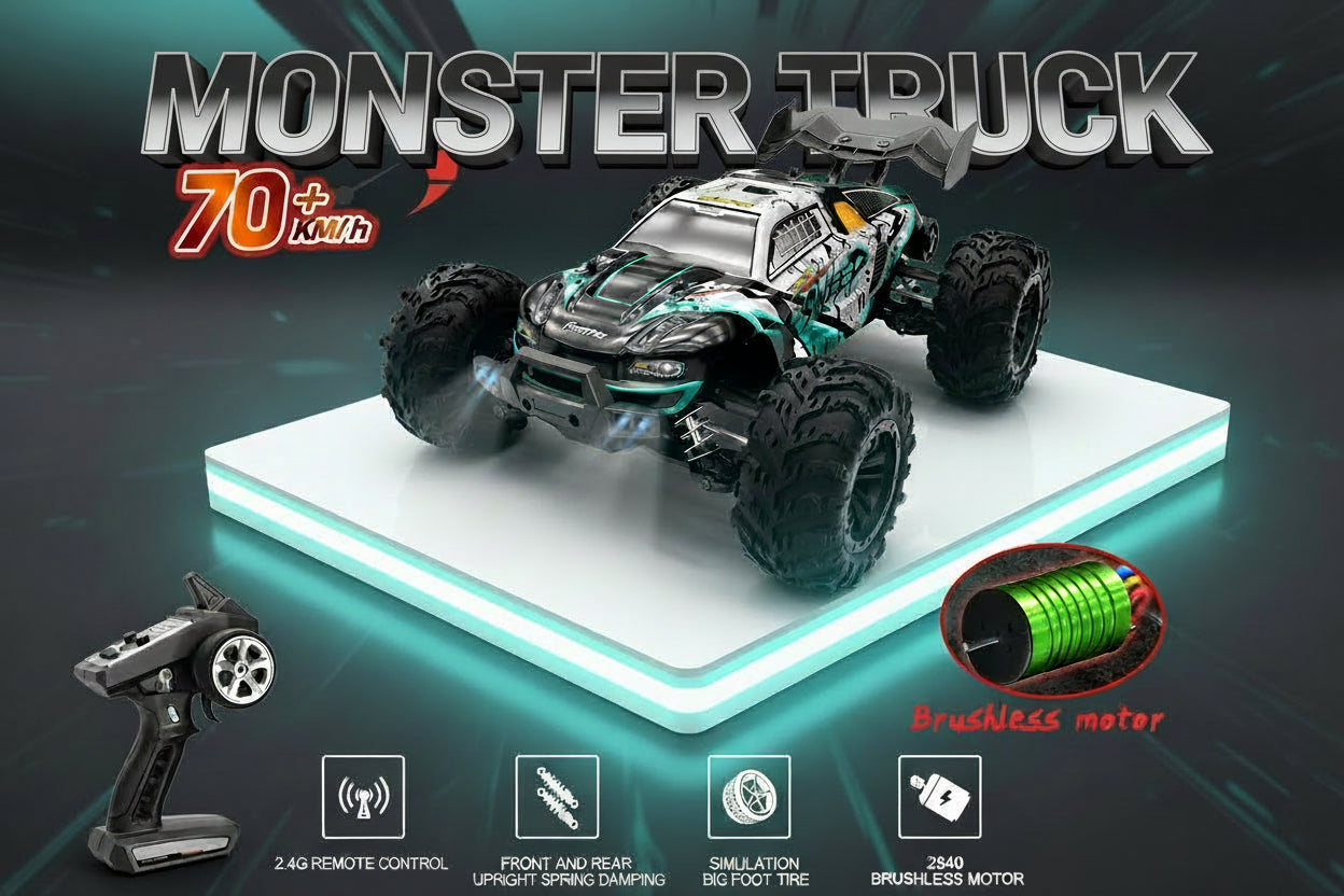 Monster Truck RC 4WD: Velocidad Extrema 70 KM/H – Escala 1:16