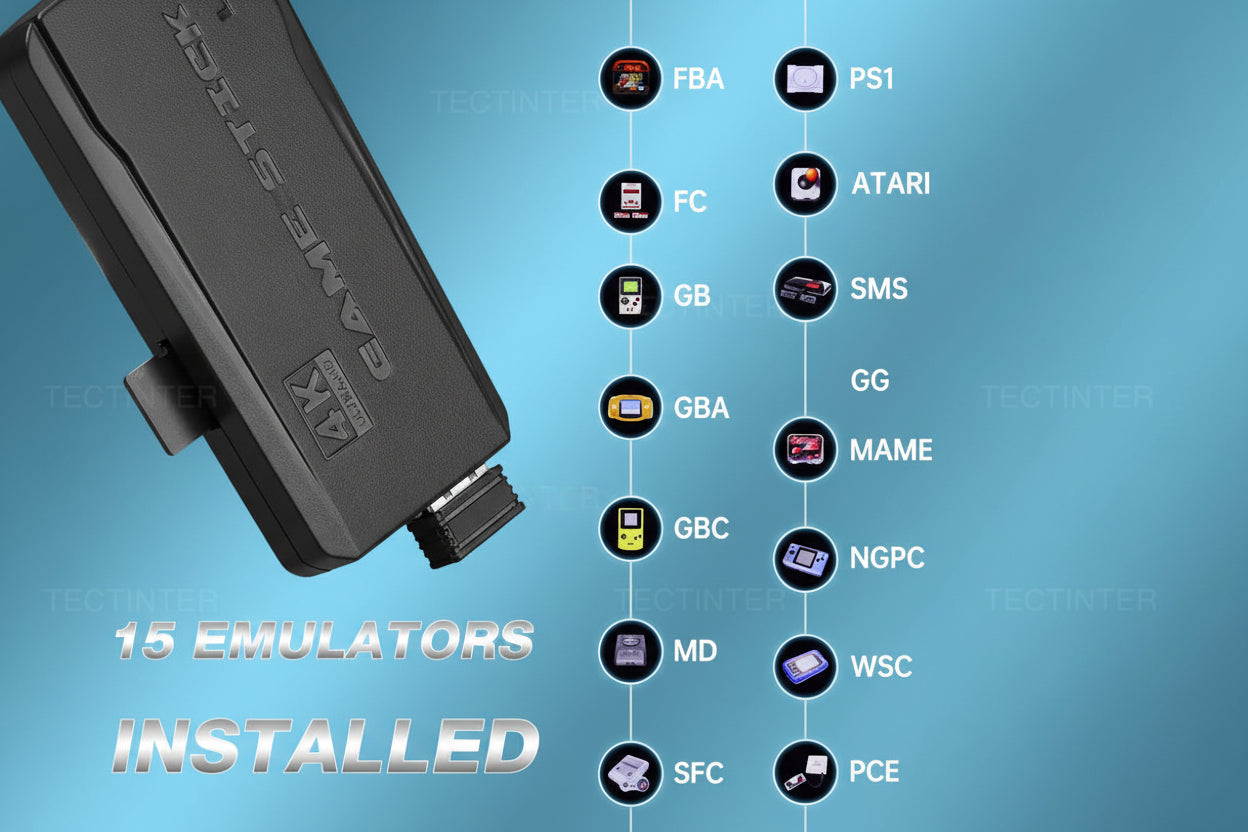 Game Stick 4K - Portable Retro Console 128GB with Wireless Controllers