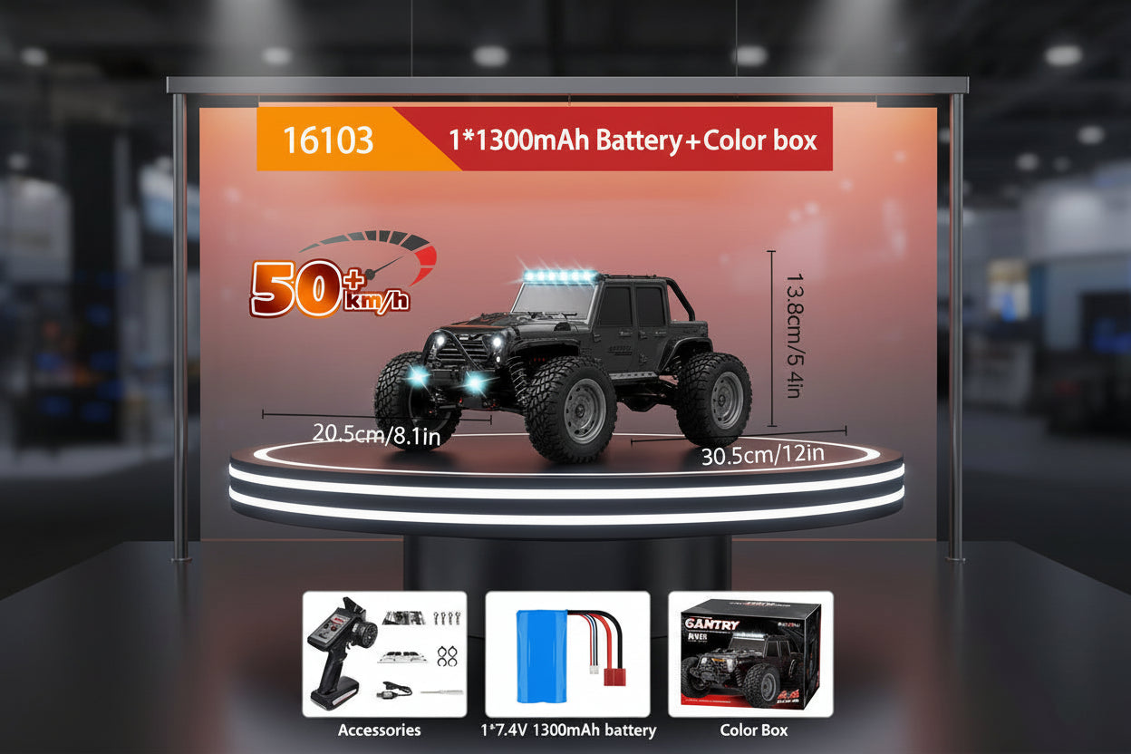 Monster Truck RC 4WD: Velocidad Extrema 70 KM/H – Escala 1:16