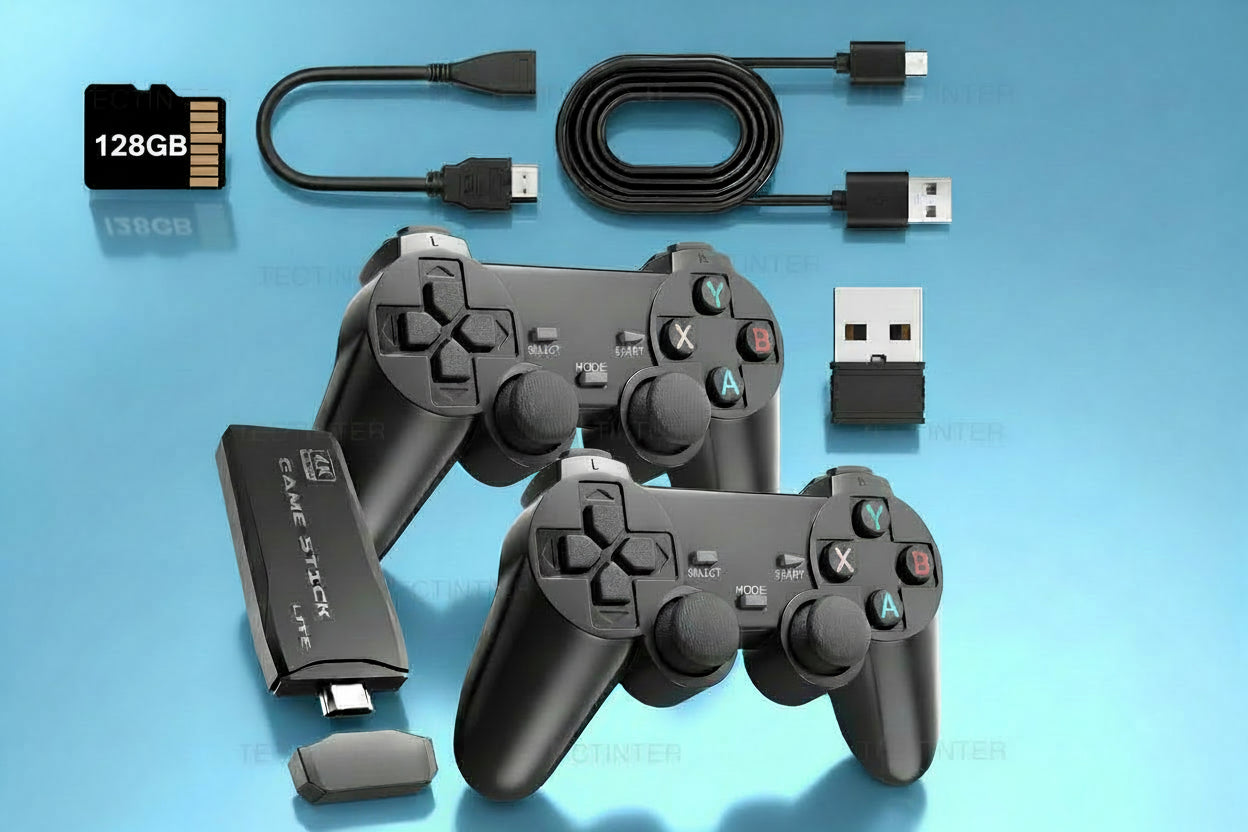 Game Stick 4K - Portable Retro Console 128GB with Wireless Controllers