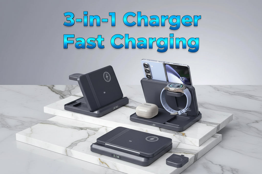 Estación de Carga 3 en 1 VIKEFON: Wireless Pro para Ecosistema Samsung