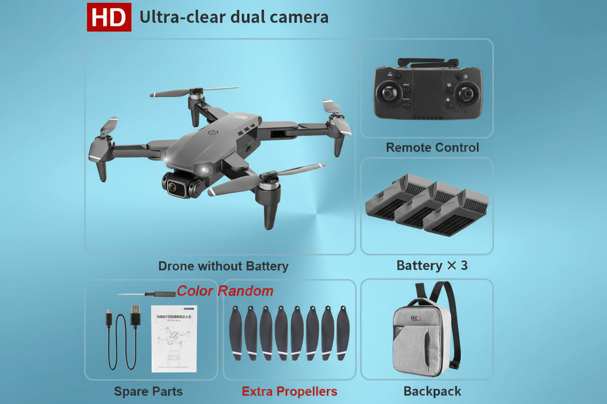 Drone L900 Pro 4K: Cámara Dual, GPS y Motor Sin Escobillas - Wifi-5G