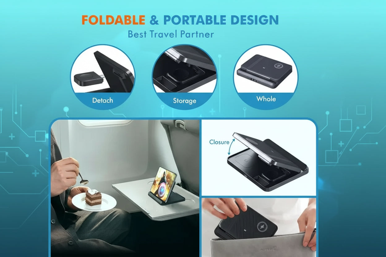 Estación de Carga 3 en 1 VIKEFON: Wireless Pro para Ecosistema Samsung