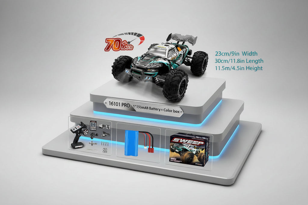 Monster Truck RC 4WD: Velocidad Extrema 70 KM/H – Escala 1:16