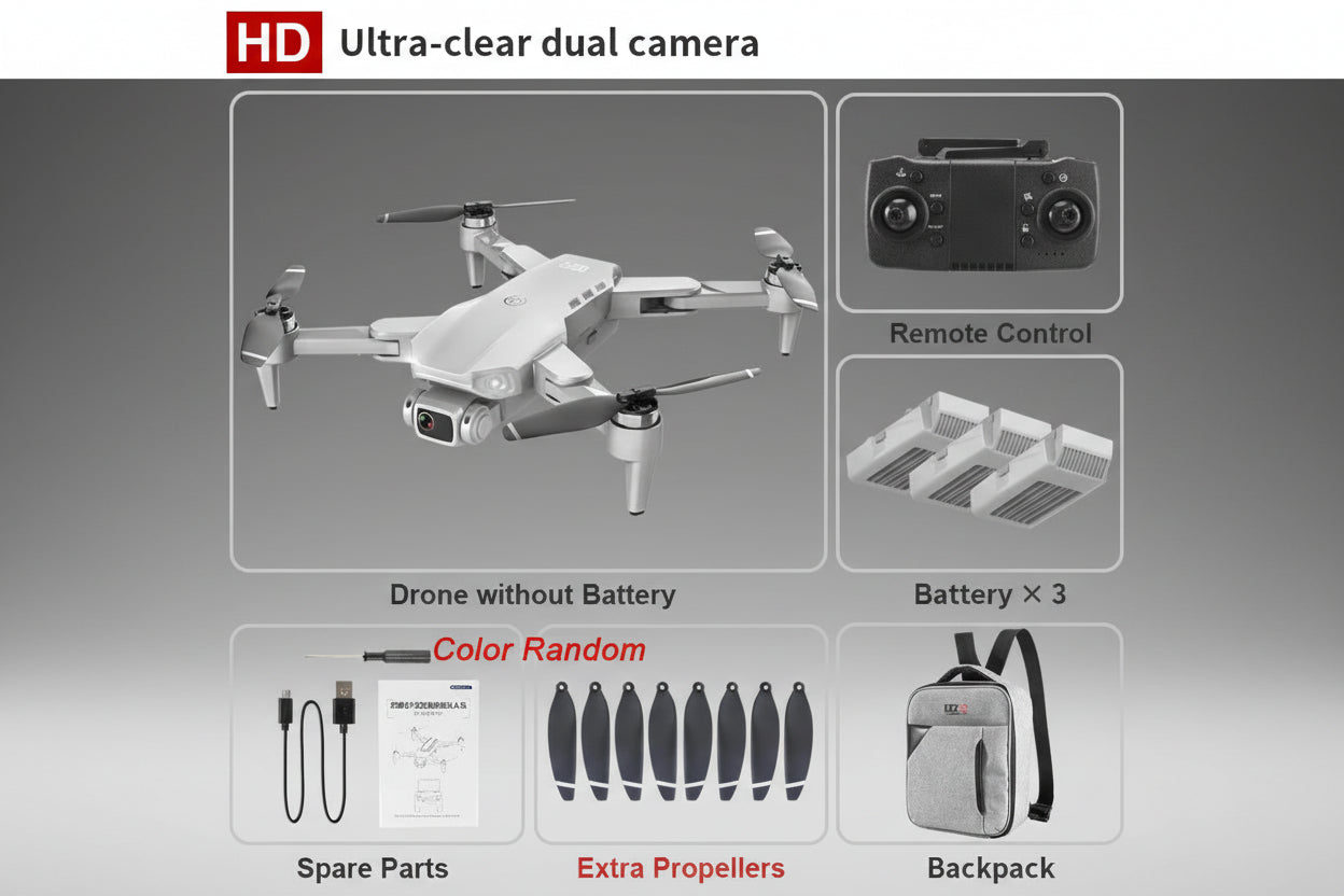 Drone L900 Pro 4K: Cámara Dual, GPS y Motor Sin Escobillas - Wifi-5G