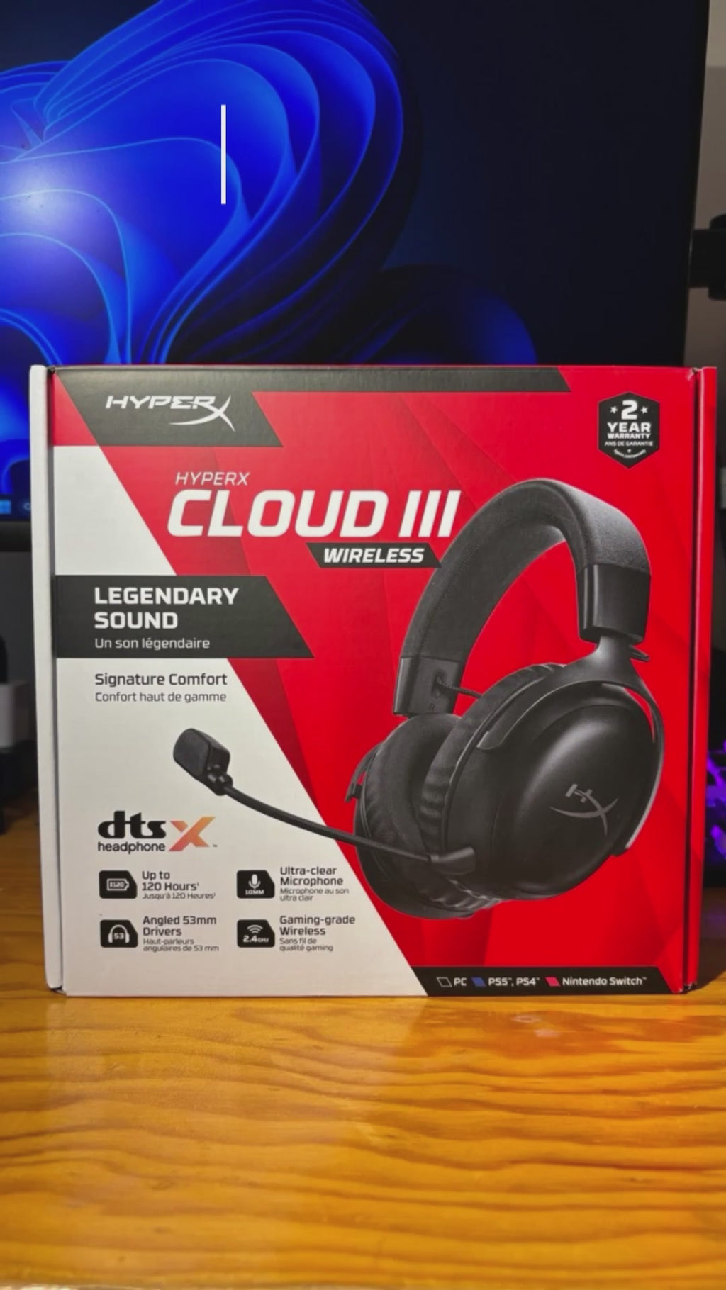 HyperX Cloud III S Wireless - Audífonos Gaming Multiplataforma – 200h Batería